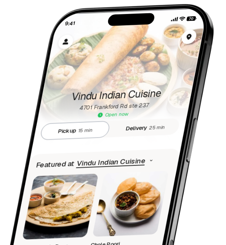 Vindu Indian Cuisine app preview